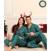 image:imageSWOMOG Matching Family Christmas Pajamas Set Modal Long Sleeve ButtonDown Sleepwear Family Festival Party Xmas PJs SetsGreen Christmas Elk