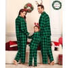 image:imageSWOMOG Matching Family Christmas Pajamas Set Modal Long Sleeve ButtonDown Sleepwear Family Festival Party Xmas PJs SetsGreen With Black Grid