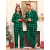 image:imageSWOMOG Matching Family Pajama Set Couple Christmas Printed Sleepwear Xmas Long Sleeve Lounge Set Men amp Women Pjs SetBlack Green Plaid