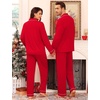 image:imageSWOMOG Matching Family Pajama Set Couple Christmas Printed Sleepwear Xmas Long Sleeve Lounge Set Men amp Women Pjs SetRed