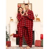 image:imageSWOMOG Matching Family Pajama Set Couple Christmas Printed Sleepwear Xmas Long Sleeve Lounge Set Men amp Women Pjs SetRed Black Plaid