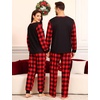 image:imageSWOMOG Matching Family Pajama Set Couple Christmas Printed Sleepwear Xmas Long Sleeve Lounge Set Men amp Women Pjs SetRed Christmas Elk