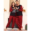 image:imageSWOMOG Matching Family Pajama Set Couple Christmas Printed Sleepwear Xmas Long Sleeve Lounge Set Men amp Women Pjs SetRed Christmas Elk