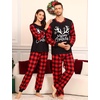 image:imageSWOMOG Matching Family Pajama Set Couple Christmas Printed Sleepwear Xmas Long Sleeve Lounge Set Men amp Women Pjs SetRed Christmas Elk