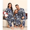 image:imageSWOMOG Matching Family Pajama Set Long Sleeve Christmas Pajama Button Down Holiday Sleepwear SetBlue Snowman