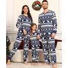 image:imageSWOMOG Matching Family Pajama Set Long Sleeve Christmas Pajama Button Down Holiday Sleepwear SetBlue Snowman