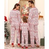 image:imageSWOMOG Matching Family Pajama Set Long Sleeve Christmas Pajama Button Down Holiday Sleepwear SetFlower Deer