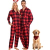 image:imageSWOMOG Matching Family Pajama Set Long Sleeve Christmas Pajama Button Down Holiday Sleepwear SetGreen