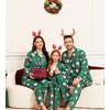 image:imageSWOMOG Matching Family Pajama Set Long Sleeve Christmas Pajama Button Down Holiday Sleepwear SetGreen Christmas Santa