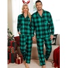 image:imageSWOMOG Matching Family Pajama Set Long Sleeve Christmas Pajama Button Down Holiday Sleepwear SetGreen Plaid