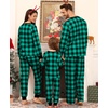 image:imageSWOMOG Matching Family Pajama Set Long Sleeve Christmas Pajama Button Down Holiday Sleepwear SetGreenplaid