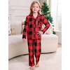 image:imageSWOMOG Matching Family Pajama Set Long Sleeve Christmas Pajama Button Down Holiday Sleepwear SetRed Plaid