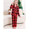 image:imageSWOMOG Matching Family Pajama Set Long Sleeve Christmas Pajama Button Down Holiday Sleepwear SetRed Plaid