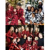 image:imageSWOMOG Matching Family Pajama Set Long Sleeve Christmas Pajama Button Down Holiday Sleepwear SetWhite Plaid