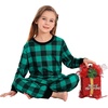 image:imageSWOMOG Matching Family Pajamas Christmas Pjs Long Sleeve Holiday Sleepwear Soft LoungewearGreen Plaid