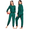image:imageSWOMOG Matching Family Pajamas Christmas Pjs Long Sleeve Holiday Sleepwear Soft LoungewearGreen Plaid