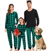 image:imageSWOMOG Matching Family Pajamas Christmas Pjs Long Sleeve Holiday Sleepwear Soft LoungewearGreen Plaid
