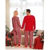image:imageSWOMOG Matching Family Pajamas Christmas Pjs Long Sleeve Holiday Sleepwear Soft LoungewearRed Green Plaid