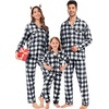 image:imageSWOMOG Matching Family Pajamas Christmas Pjs Long Sleeve Holiday Sleepwear Soft LoungewearWhite Black Plaid