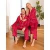image:imageSWOMOG Matching Family Pajamas Set Women amp Men amp Kids Silk Satin Pjs 2 Pcs Long Sleeve Button Down Sleepwear with 2 PocketsAred