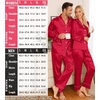 image:imageSWOMOG Matching Family Pajamas Set Women amp Men amp Kids Silk Satin Pjs 2 Pcs Long Sleeve Button Down Sleepwear with 2 PocketsAred