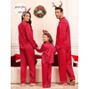 image:imageSWOMOG Matching Family Pajamas Set Women amp Men amp Kids Silk Satin Pjs 2 Pcs Long Sleeve Button Down Sleepwear with 2 PocketsBright Red