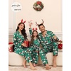 image:imageSWOMOG Matching Family Pajamas Set Women amp Men amp Kids Silk Satin Pjs 2 Pcs Long Sleeve Button Down Sleepwear with 2 PocketsChristmas Pattern