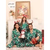 image:imageSWOMOG Matching Family Pajamas Set Women amp Men amp Kids Silk Satin Pjs 2 Pcs Long Sleeve Button Down Sleepwear with 2 PocketsChristmas Pattern