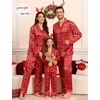 image:imageSWOMOG Matching Family Pajamas Set Women amp Men amp Kids Silk Satin Pjs 2 Pcs Long Sleeve Button Down Sleepwear with 2 PocketsChristmas Red Plaid
