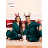 image:imageSWOMOG Matching Family Pajamas Set Women amp Men amp Kids Silk Satin Pjs 2 Pcs Long Sleeve Button Down Sleepwear with 2 PocketsDeep Green