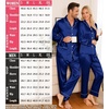 image:imageSWOMOG Matching Family Pajamas Set Women amp Men amp Kids Silk Satin Pjs 2 Pcs Long Sleeve Button Down Sleepwear with 2 PocketsNavy Blue