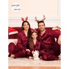 image:imageSWOMOG Matching Family Pajamas Set Women amp Men amp Kids Silk Satin Pjs 2 Pcs Long Sleeve Button Down Sleepwear with 2 PocketsWine Red