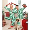 image:imageSWOMOG Matching Family Pajamas Sets Christmas Couple PJs Holiday Onesise Nightwear Household Sleepwear Sets with Pet bibsGreen Bibs Pet