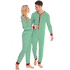 image:imageSWOMOG Matching Family Pajamas Sets Christmas Couple PJs Holiday Onesise Nightwear Household Sleepwear Sets with Pet bibsGreen Stripe