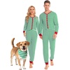 image:imageSWOMOG Matching Family Pajamas Sets Christmas Couple PJs Holiday Onesise Nightwear Household Sleepwear Sets with Pet bibsGreen Stripe