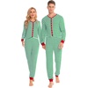 image:imageSWOMOG Matching Family Pajamas Sets Christmas Couple PJs Holiday Onesise Nightwear Household Sleepwear Sets with Pet bibsGreen Stripe