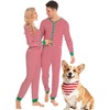 image:imageSWOMOG Matching Family Pajamas Sets Christmas Couple PJs Holiday Onesise Nightwear Household Sleepwear Sets with Pet bibsRed Stripe