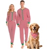 image:imageSWOMOG Matching Family Pajamas Sets Christmas Couple PJs Holiday Onesise Nightwear Household Sleepwear Sets with Pet bibsRed Stripe