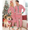 image:imageSWOMOG Matching Family Pajamas Sets Christmas Couple PJs Holiday Onesise Nightwear Household Sleepwear Sets with Pet bibsRed Thick Stripe