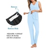 image:imageSWOMOG Maternity Nursing Robe Set 3 Piece Postpartum Breastfeeding Pajamas 3 in 1 Hospital Labor Delivery Pregnancy PjsBaby Bluepants