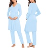 image:imageSWOMOG Maternity Nursing Robe Set 3 Piece Postpartum Breastfeeding Pajamas 3 in 1 Hospital Labor Delivery Pregnancy PjsBaby Bluepants