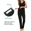 image:imageSWOMOG Maternity Nursing Robe Set 3 Piece Postpartum Breastfeeding Pajamas 3 in 1 Hospital Labor Delivery Pregnancy PjsBlack Greypants