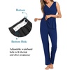 image:imageSWOMOG Maternity Nursing Robe Set 3 Piece Postpartum Breastfeeding Pajamas 3 in 1 Hospital Labor Delivery Pregnancy PjsNavy Bluepants