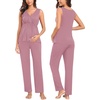 image:imageSWOMOG Maternity Nursing Robe Set 3 Piece Postpartum Breastfeeding Pajamas 3 in 1 Hospital Labor Delivery Pregnancy PjsTaro Purplepants