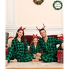 image:imageSWOMOG Unisex Kids Pajamas Set ButtonDown Long Sleeve Sleepwear Family Festival Party Xmas PJs SetsBlack Green Grid Size 1213