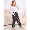 image:imageSWOMOG Unisex Kids Plaid Pajama pants for Boys amp Girls Comfy Sleepwear Bottoms Lounge Jogger PJ Pants with PocketsBlack Colorful Dinosaur