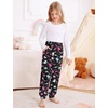 image:imageSWOMOG Unisex Kids Plaid Pajama pants for Boys amp Girls Comfy Sleepwear Bottoms Lounge Jogger PJ Pants with PocketsBlack Colorful Dinosaur