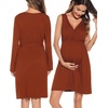 image:imageSWOMOG Women Maternity Nursing Gown and Robe Set 3 in 1 Labor Delivery Nursing Nightgown for Breastfeeding Hospital BathrobeCoffee
