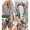 image:imageSWOMOG Womens 3pcs Button Down Pajamas Set Short Sleeve Sleepwear Bride Pj Lounge Set with Long PantsDeep Grey