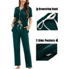 image:imageSWOMOG Womens 3pcs Button Down Pajamas Set Short Sleeve Sleepwear Bride Pj Lounge Set with Long PantsEmerald